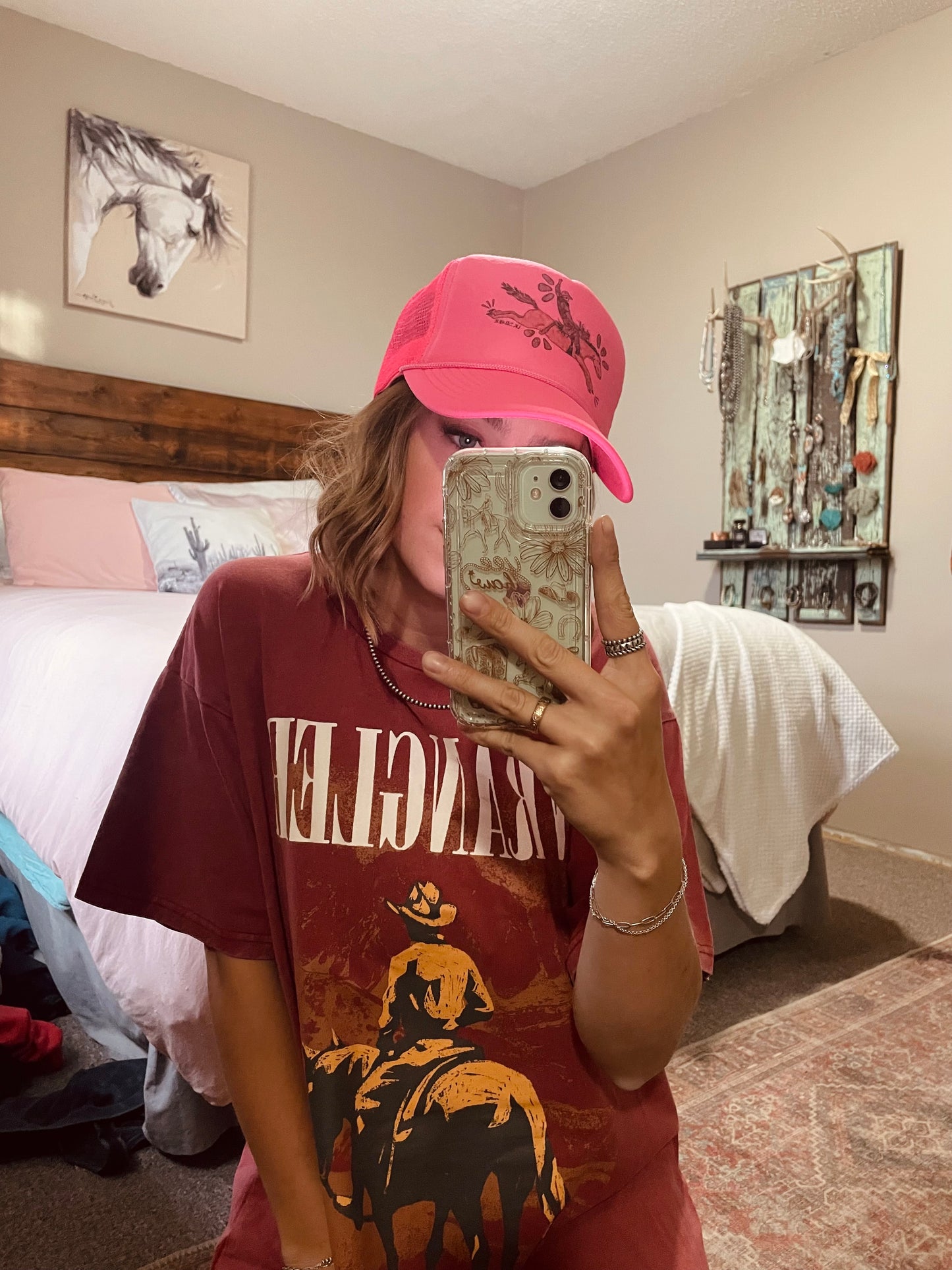 Turquoise Rancher - Hot Pink