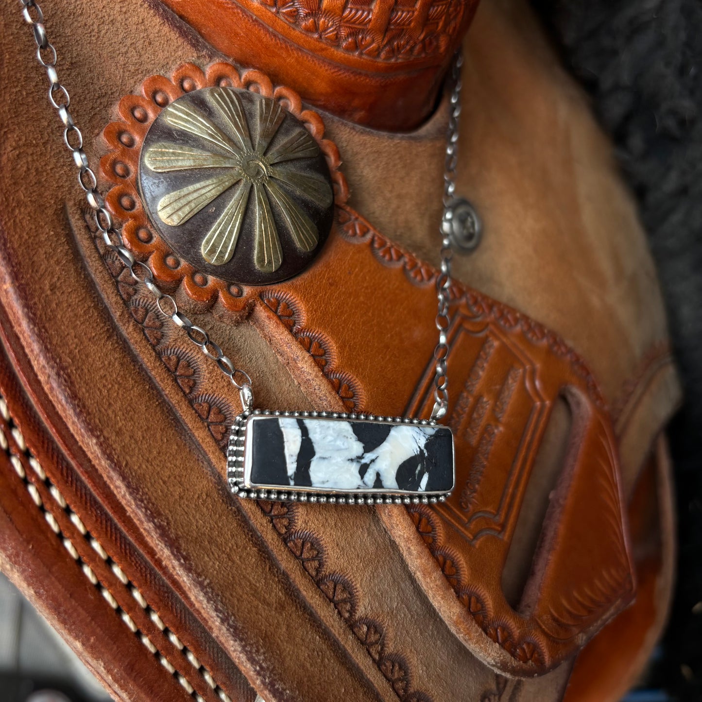 White Buffalo Bar Necklace