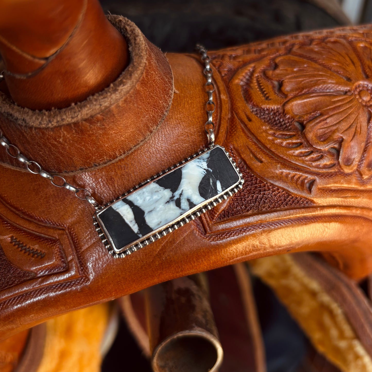 White Buffalo Bar Necklace
