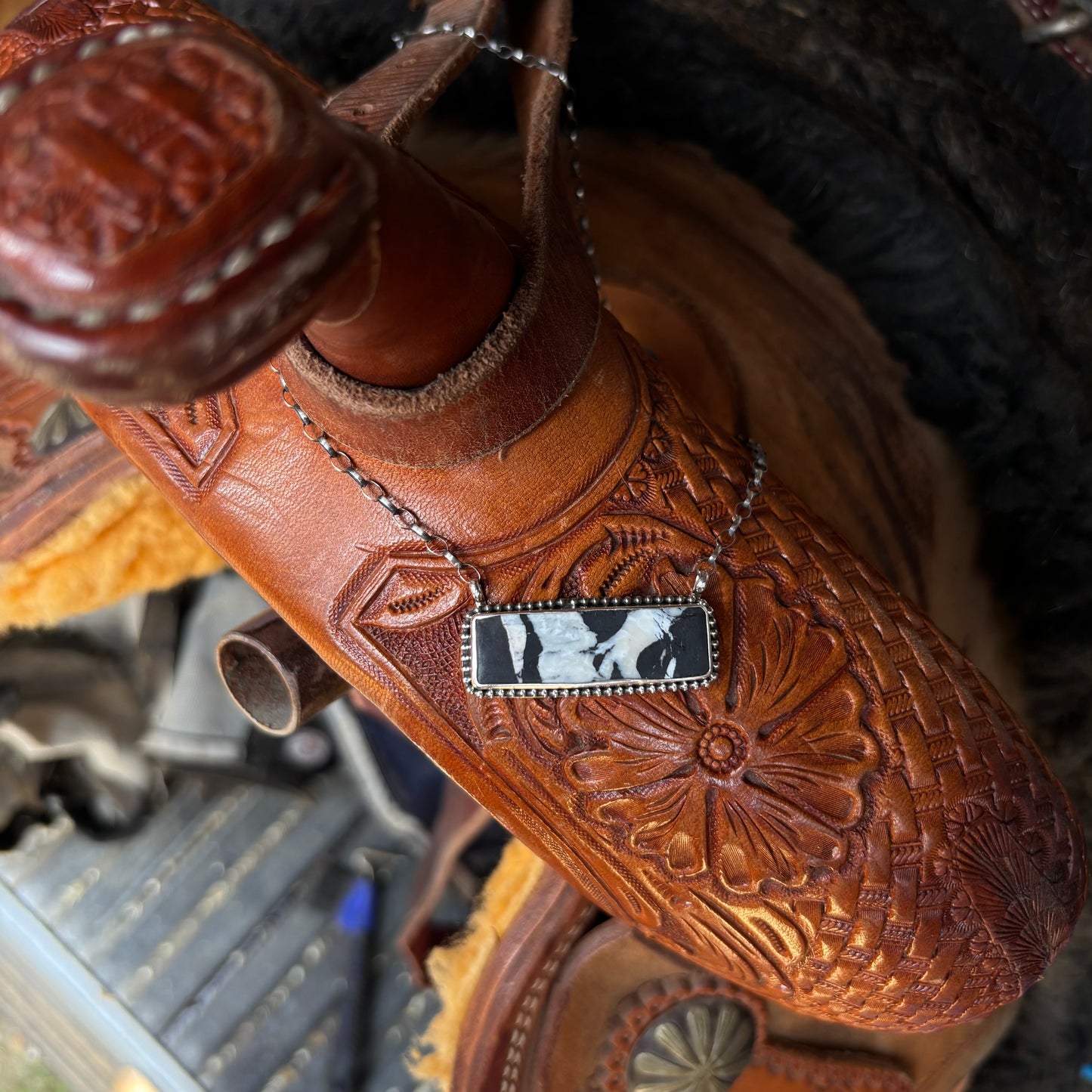 White Buffalo Bar Necklace