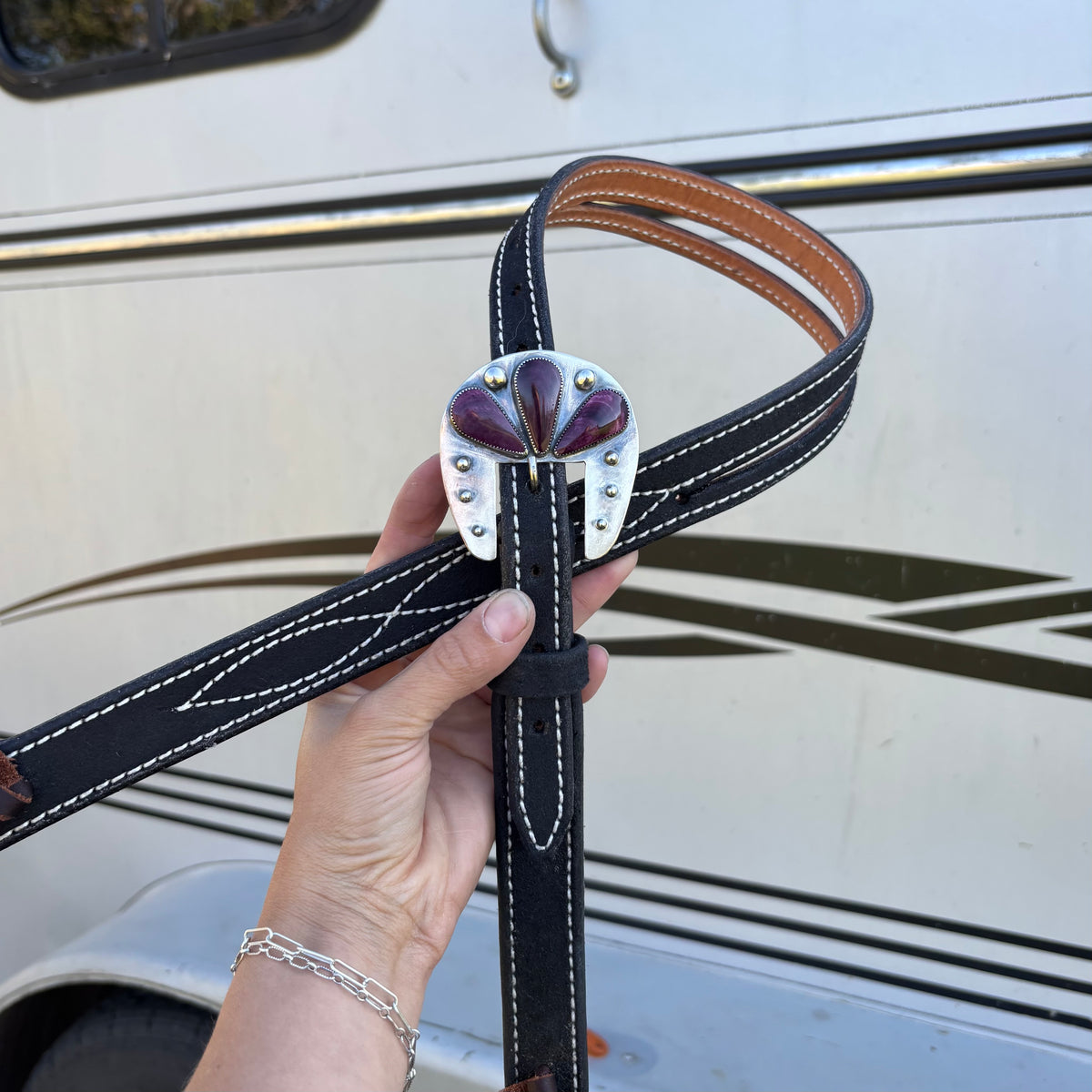 Purple/Black Headstall