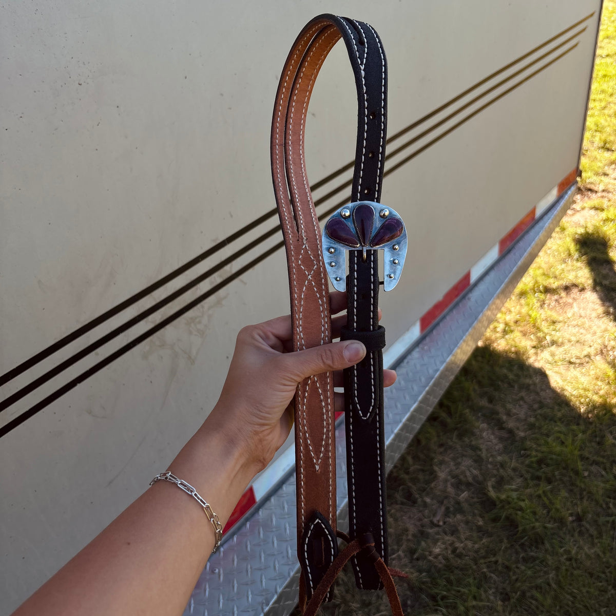 Purple/Black Headstall
