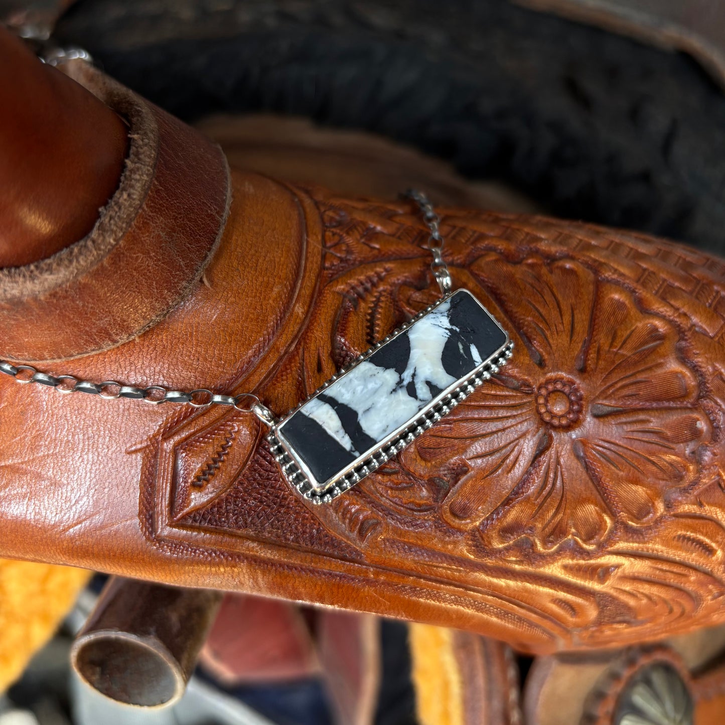 White Buffalo Bar Necklace